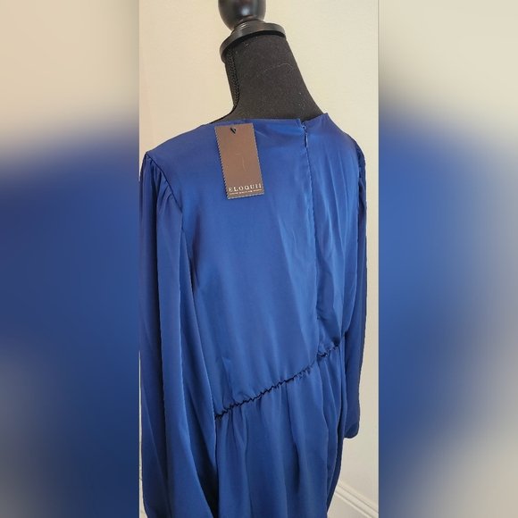 Eloquii Deep Blue Long Sleeve Dress - Picture 5 of 7